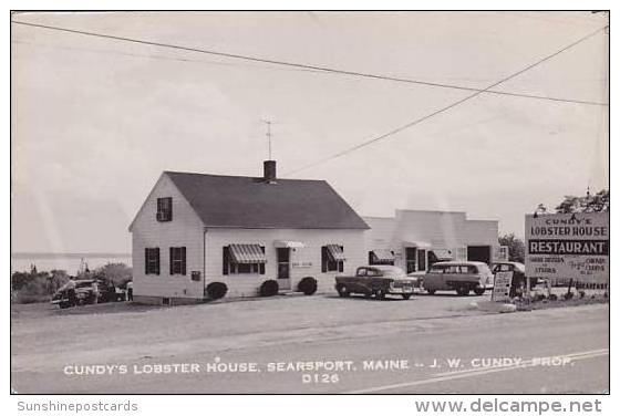 Maine Searsport Cundys Lobster House Real Photo - Auburn