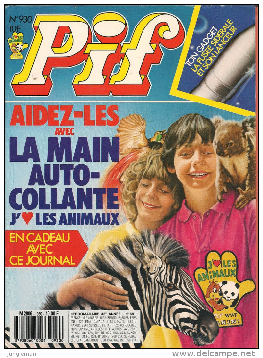 Pif N° 930 De Jan 1987 - Avec Boule & Bill, Les Rigolus Et Les Tristus, Radio Kids, Léonard, J. Hallyday. Revue En TBE - Pif & Hercule