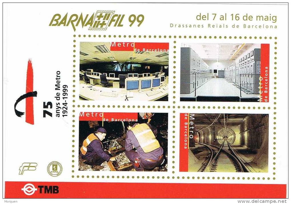 Lupa 1126. Hojita Barnafil 1999. 75 Años Metro De Barcelona, Viñeta, Label - Errors & Oddities