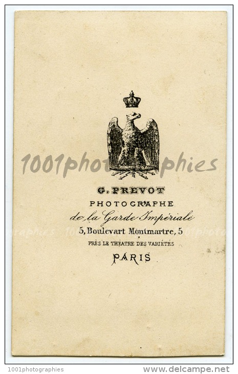 CDV G. Prevot Photographe, Paris. Portrait D&#039;un Militaire Haut En Grade. - Autres & Non Classés