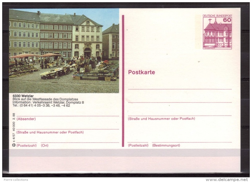 Allemagne Fédérale - Entier Postal Neuf ** - Wetzlar - Blick In Die Westfassade Des Domplatzes - Illustrated Postcards - Mint