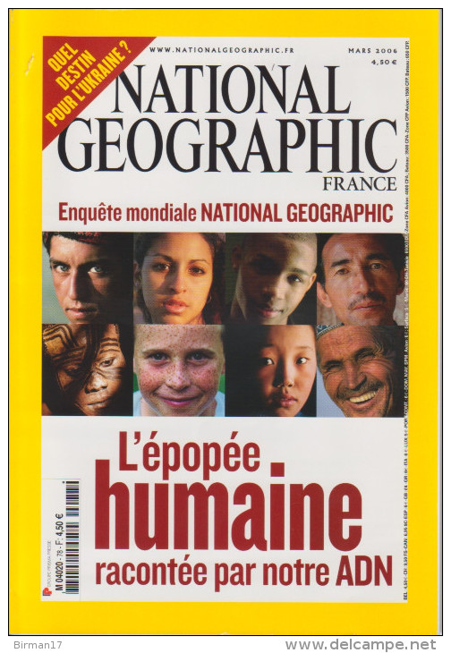 REVUE NATIONAL GEOGRAPHIC FR N° 78  L'épopée Humaine - Géographie