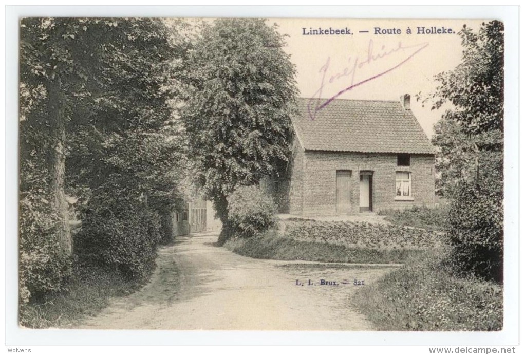 Linkebeek Route à Holleke Oude Postkaart Carte Postale Ancienne - Linkebeek