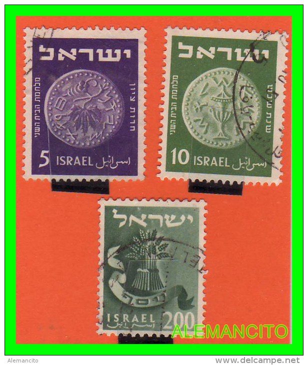 ISRAEL  SELLOS AÑO 1949 - Usados (sin Tab)