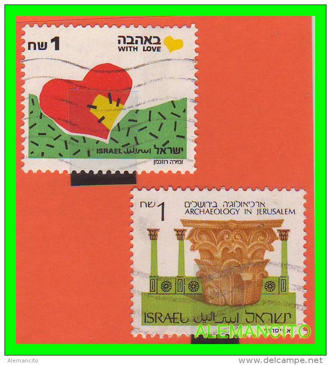 ISRAEL  SELLOS DE DIFERENTES VALORES  AÑO  1989 - Usados (sin Tab)