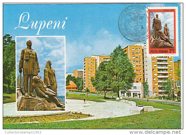 37261- LUPENI- MINERS MONUMENT, MINERS BATTLES ANNIVERSARY, MAXIMUM CARD, 1979, ROMANIA - Maximumkarten (MC)