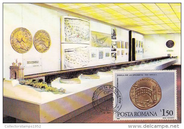 37344- DROBETA TURNU SEVERIN ARCHAEOLOGY MUSEUM, EXHIBITION HALL, MAXIMUM CARD, 1990, ROMANIA - Arqueología