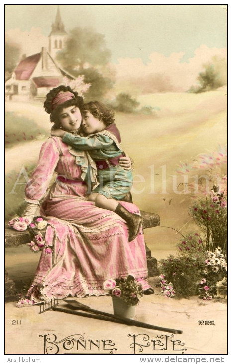 Postcard / CP / Child / Enfant / Boy / Garçon / Woman / Femme / No 211 / Ed. D'art, P.H. Paris - Fête Des Mères