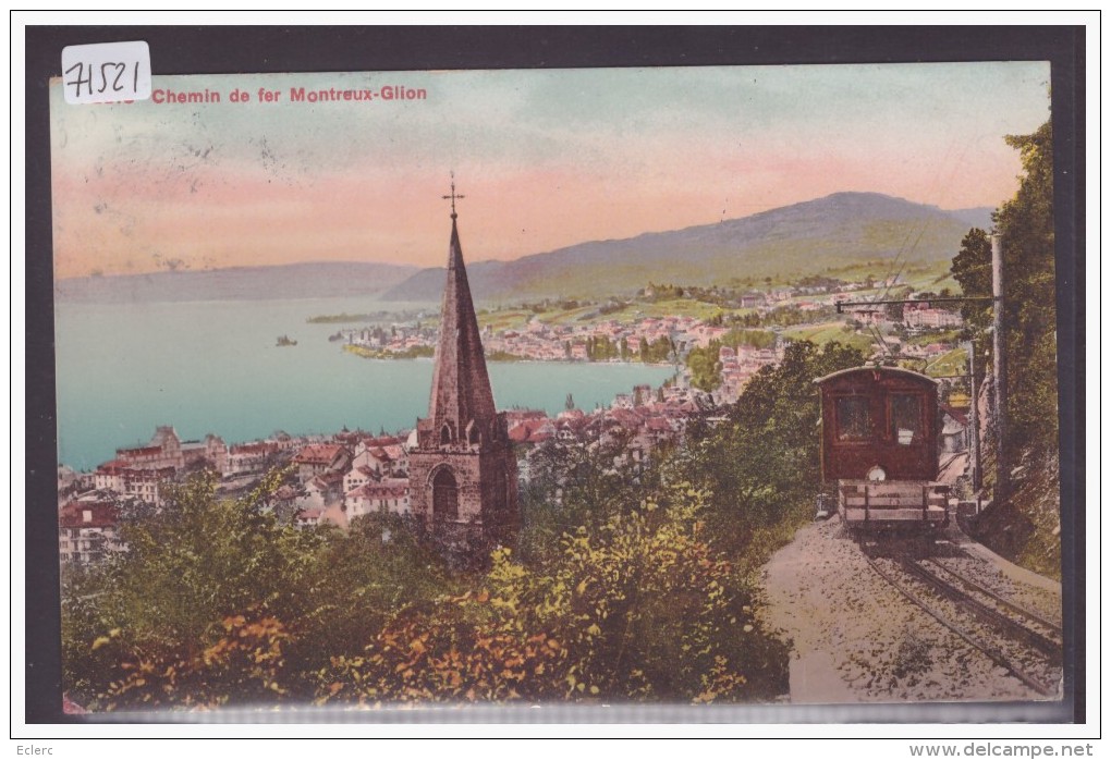 DISTRICT DE VEVEY /// MONTREUX - CHEMIN DE FER MONTREUX GLION - TRAIN - BAHN - TB - Montreux