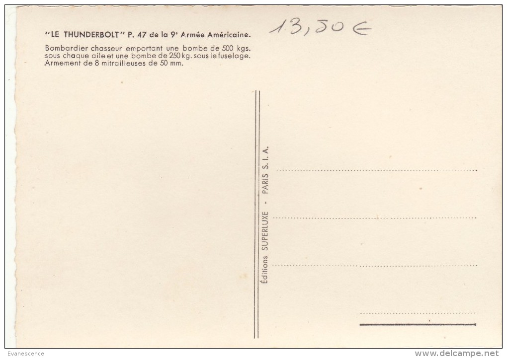 AVION /  LE THUNDERBOLT   / REF  FEV.16  BO AVIATION - 1946-....: Moderne