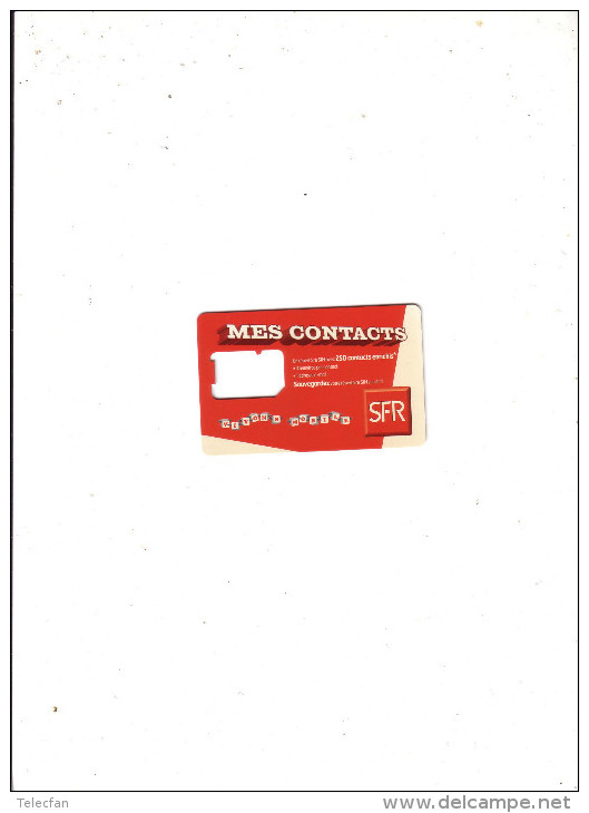 CARTE MERE SANS PUCE SFR MES CONTACTS ANCIENNE UT - Nachladekarten (Handy/SIM)