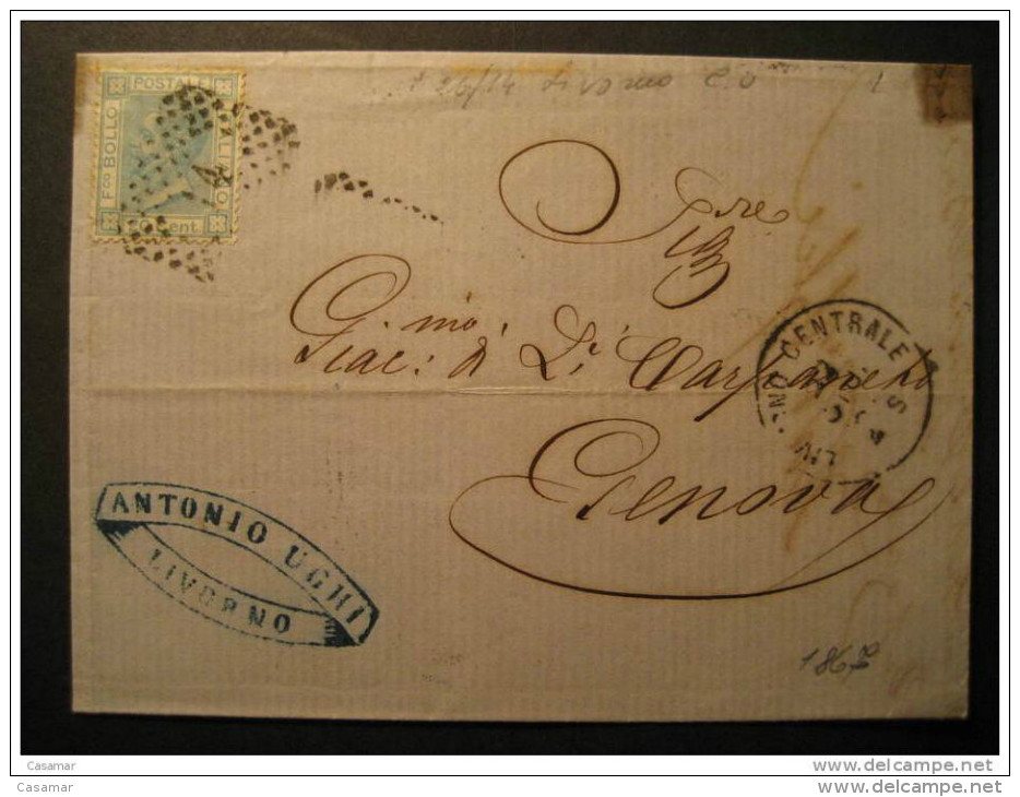 ITALY Livorno 1867 To Genova Folded Letter Italia Italie - Sonstige & Ohne Zuordnung