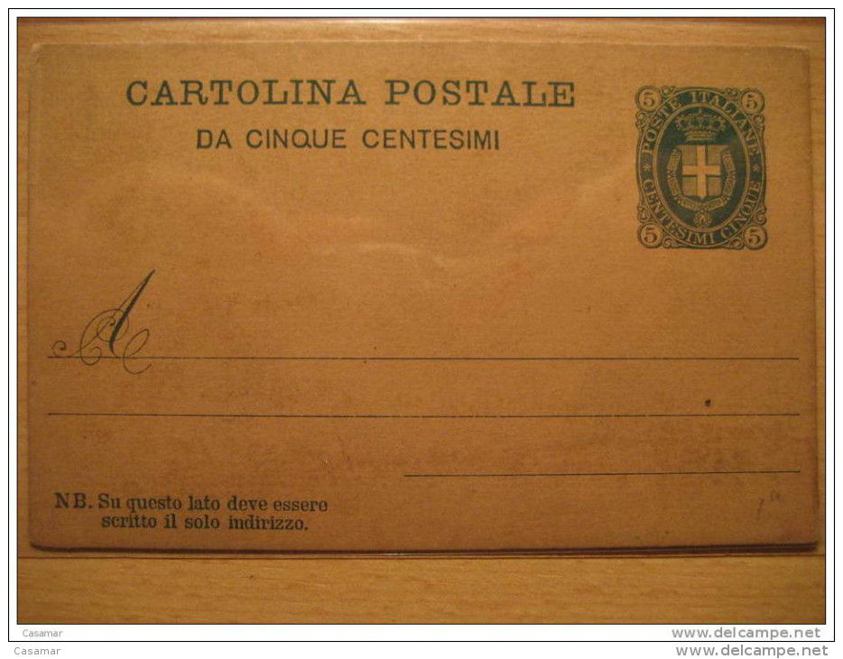 5 Centesimi Cinque Escudo Coat Of Arm Poste Italiane Entero Postal Stationery Post Card Cartolina Postale Italy Italia - Postwaardestukken