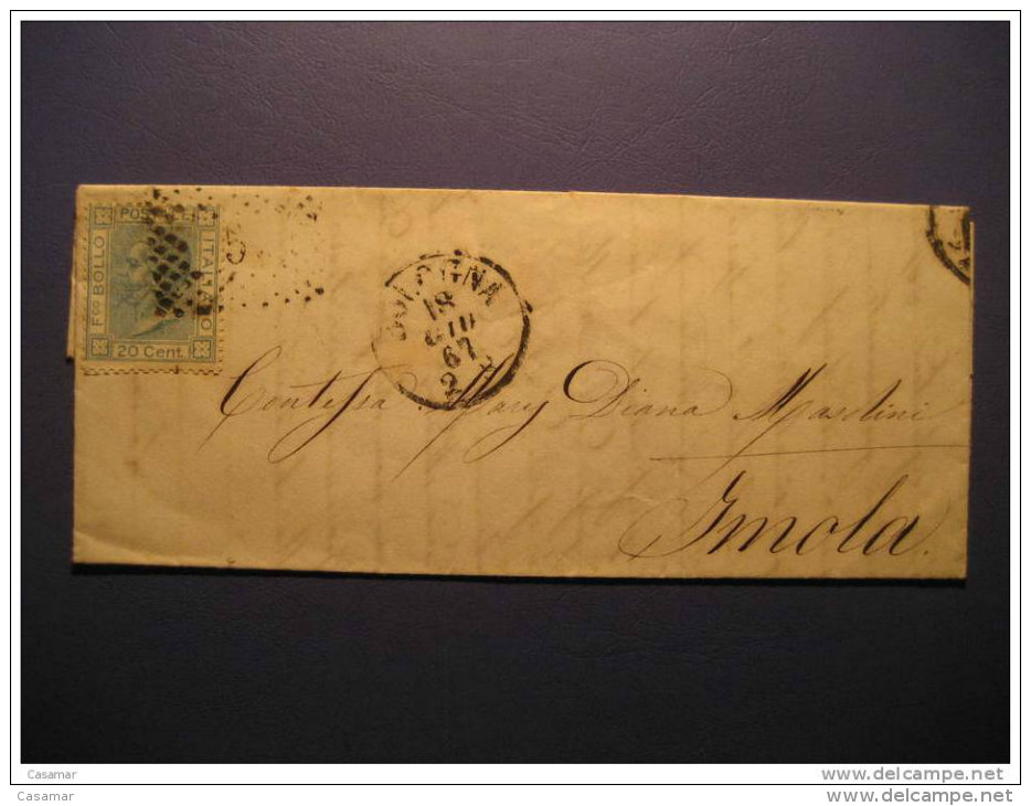 Bologna 1867 To Imola Stamp On Folded Letter Cover ITALY Italia - Sonstige & Ohne Zuordnung