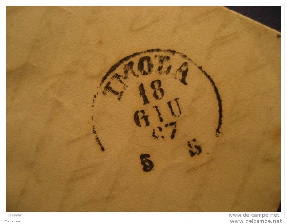 Bologna 1867 To Imola Stamp On Folded Letter Cover ITALY Italia - Sonstige & Ohne Zuordnung