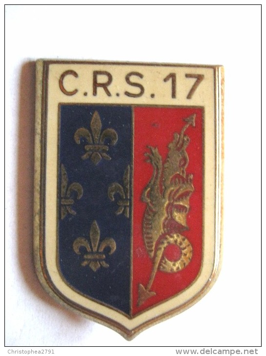 INSIGNE DE LA POLICE NATIONALE CRS COMPAGNIE REPUBLICAINE DE SECURITE C.R.S 17 BERGERAC DRAGO PARIS - Police & Gendarmerie