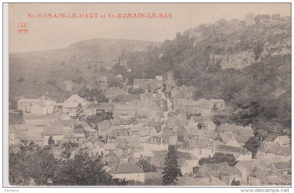 Cpa Saint-Romain-le-Haut Et Saint-Romain-le-Bas.  (JC Autun) - Autres & Non Classés