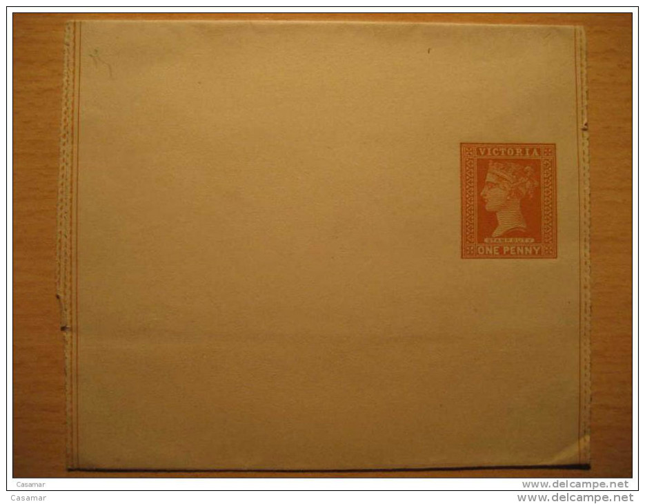 One Penny Stamp Duty Servicio Sello Faja Periodicos Impresos Newspapers Wrapper Postal Stationery VICTORIA Australia - Storia Postale