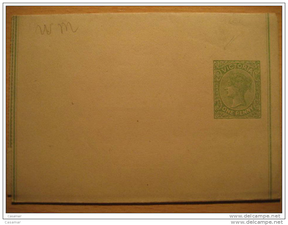 One Penny Reina Queen Stamp Duty Servicio Faja Impresos Newspapers Wrapper Postal Stationery VICTORIA Australia - Storia Postale