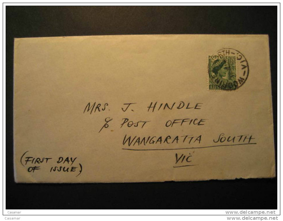 Woorinen 1950 To Wangaratta Victoria Queen Royal Family Stamp On Fdc Cover Australia - Lettres & Documents
