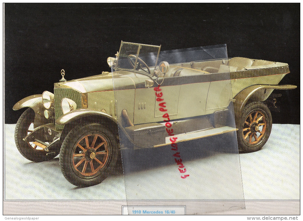 PHOTOGRAPHIE MERCEDES BENZ  16/40 - 1910  - AVEC DESCRIPTIF AU VERSO - Voitures