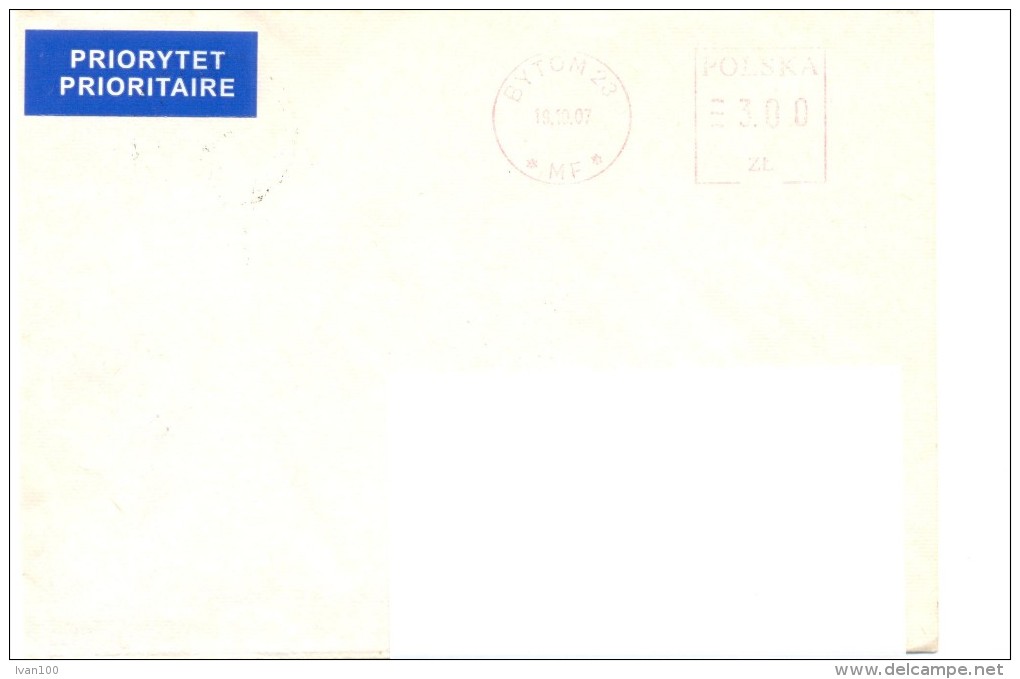 2007. Poland, The Letter By Prioritaire Post To Moldova - Lettres & Documents