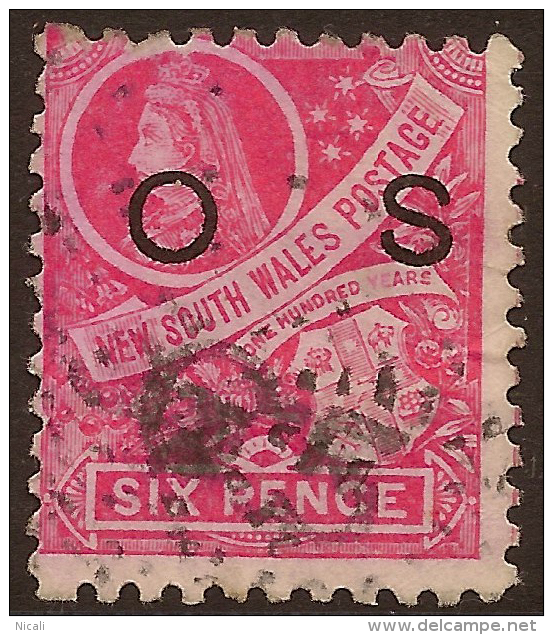 NSW 1888 6d QV OS P11x12 SG O42 U #RJ64 - Oblitérés