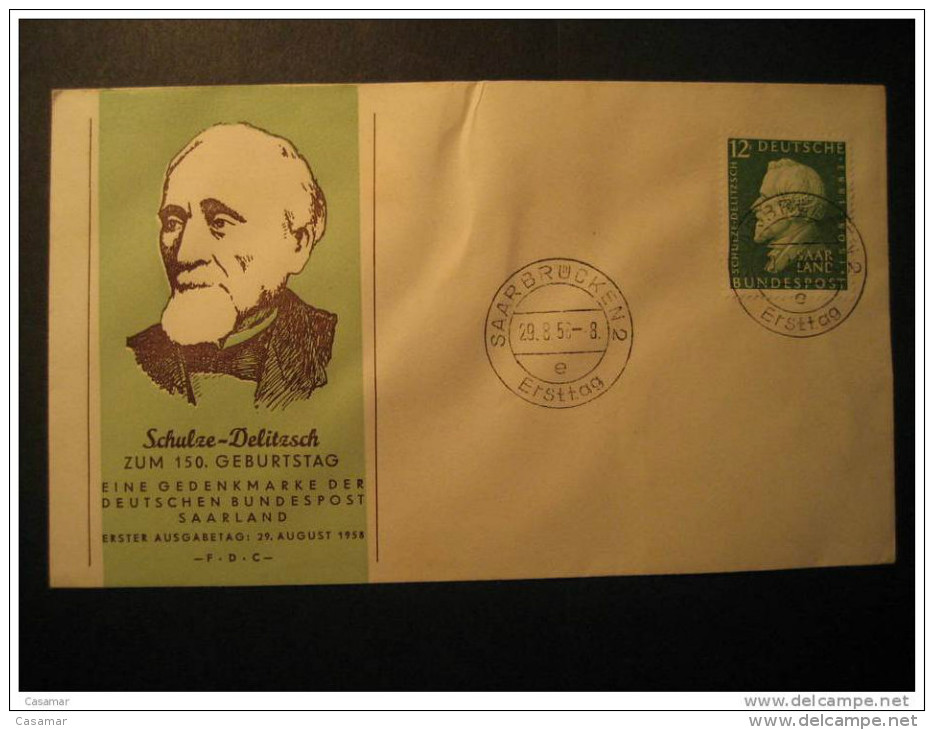 1958 Schulze - Delitzsch Saarland SAAR Sarre Saarbrucken Allemagne Germany Deutschland France - Cartas & Documentos