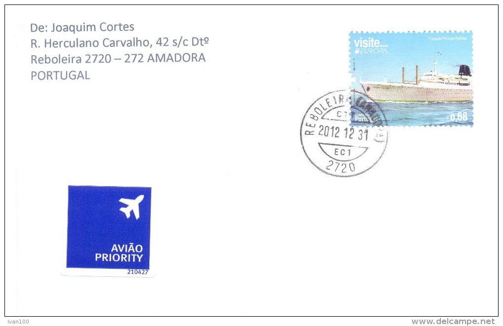 2012. Portugal, The Letter By Prioritaire Post To Moldova - Covers & Documents