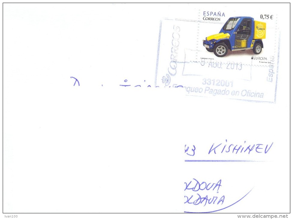 2013. Spain, The Letter By Ordinary Post To Moldova - Briefe U. Dokumente