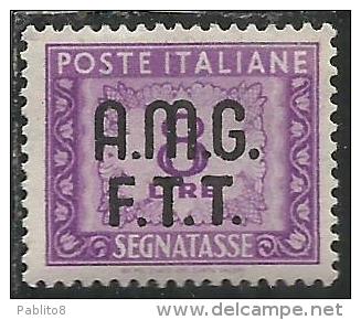 TRIESTE A 1947 - 1949 AMG-FTT OVERPRINTED SEGNATASSE POSTAGE DUE TASSE TAXES LIRE 8 MNH BEN CENTRATO FIRMATO SIGNED - Strafport