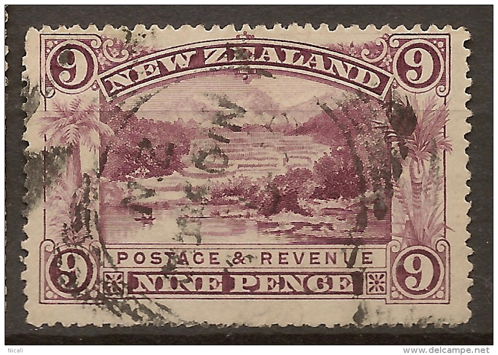 NZ 1898 9d Pink Terrace P16 SG 256 U #RU213 - Usados