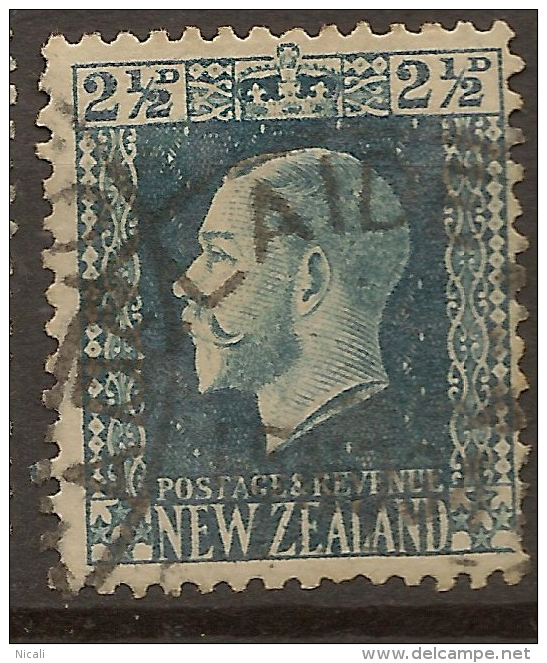 NZ 1915 2 1/2d Blue Pmk Adelaide Road KGV P14x13.5 SG 419 U #RV47 - Used Stamps