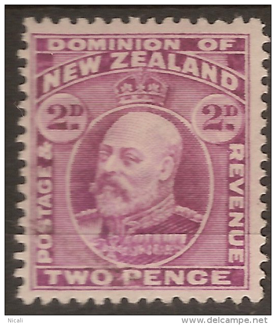 NZ 1909 2d Mauve KEVII P14x14,5 SG 388 HM #RV37 - Unused Stamps