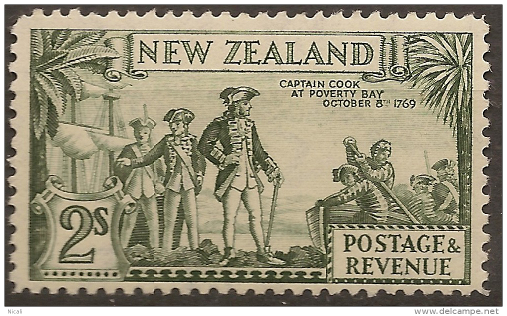 NZ 1935 2/- Cook Multiple Wmk SG 589d HM #RW73 - Unused Stamps