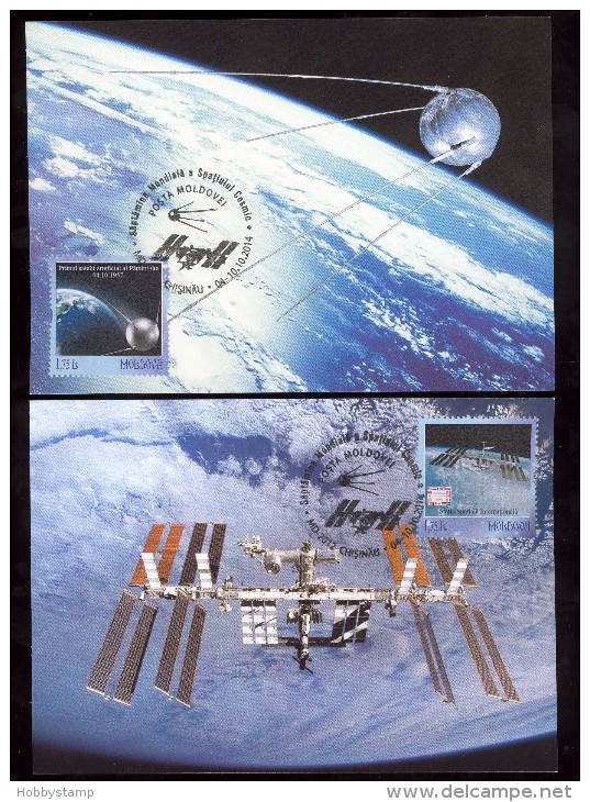 Moldova 2014, Space On The Personalized Stamps , Set Of 2 Maxicards - Moldova