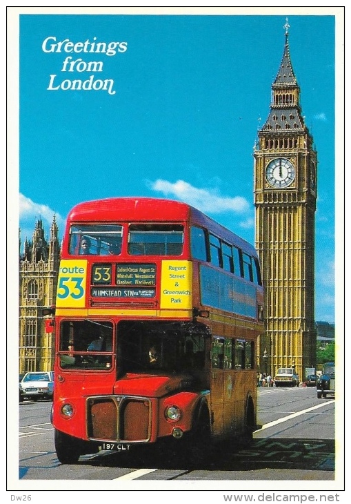 Greetings From London - Big Ben Et Bus Londonien - Edition Thomas Et Benacci - Carte N°A 35 Non Circulée - Buses & Coaches