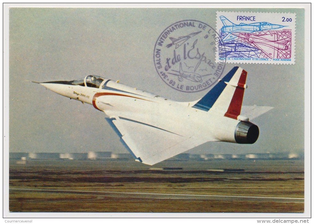 FRANCE => Carte Maximum => 2,00F Salon De L´aéronautique - Mirage 2000 - Cachet Illustré Le Bourget 1981 - 1980-1989