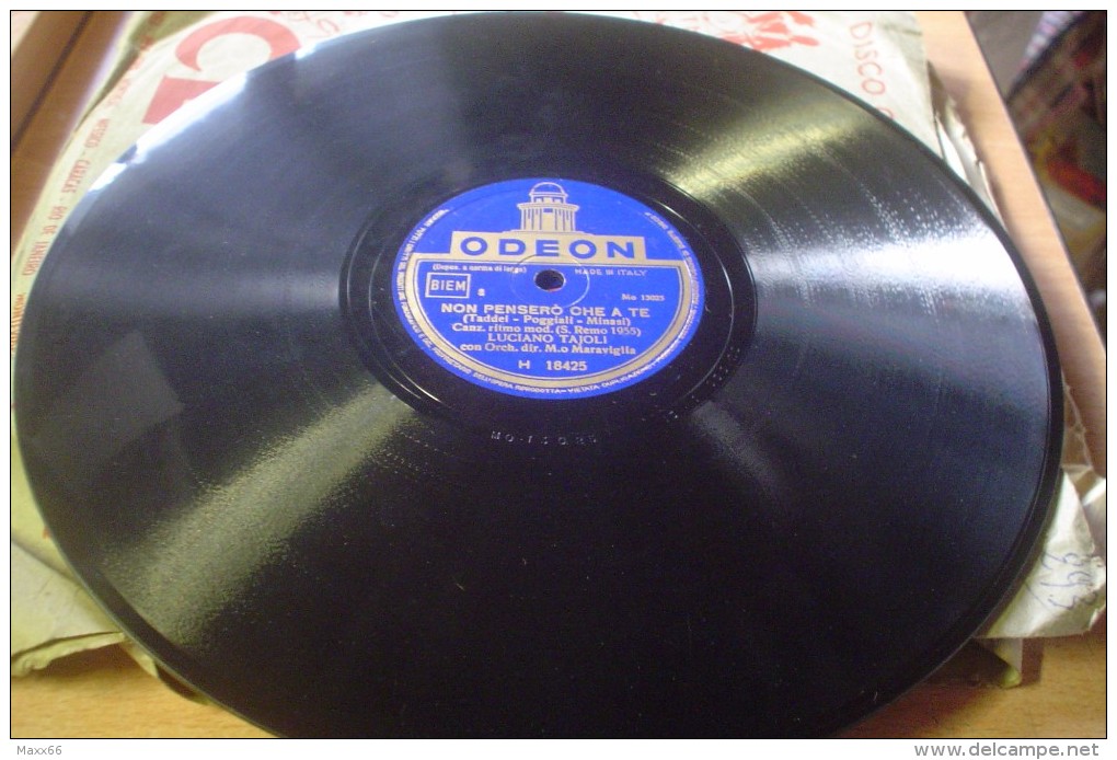 DISCO IN VINILE 78 Rpm GIRI - ODEON - Non Penserò Che A Te - Sanremo 1955 - LUCIANO TAJOLI - 78 T - Discos Para Fonógrafos