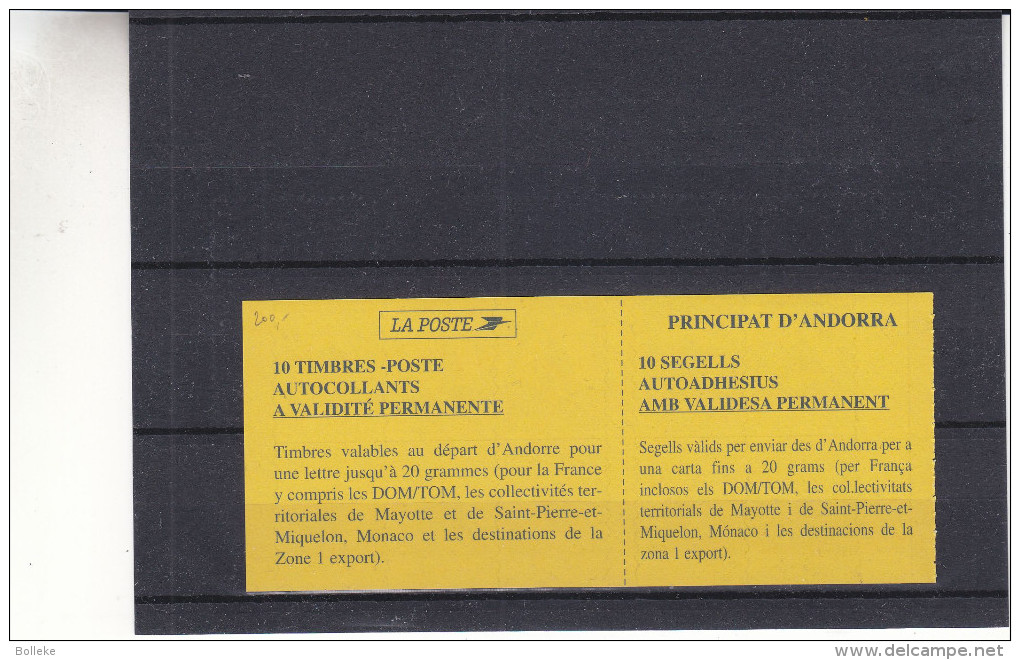 Andorre Français - Yvert Carnet 478 - Gomme Adhésive - Valeur 21 Euros +++ - Carnets