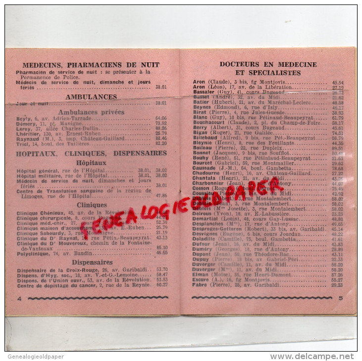 87 -SAINT JUST MARTEL-LIMOGES- CALENDRIER 1958- HOTEL CAFE RESTAURANT " AU PETIT SALE " ROUTE SAINT LEONARD- A. RABY - - Klein Formaat: 1941-60