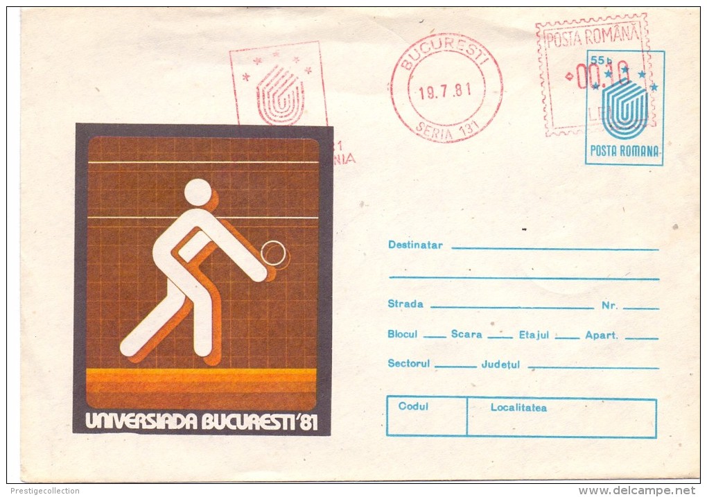 BUCAREST SERIA VOLLEY BALL 1981 AIR MAIL FULL POST (F160023) - Pallavolo