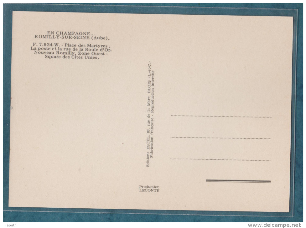 10-ROMILLY-SUR-SEINE-Multivues-lot De 2 Cartes-voitures,divers Aspects - Non écrite -4 Scans- 10.5 X 15 - ESTEL - 5 - 99 Cartoline