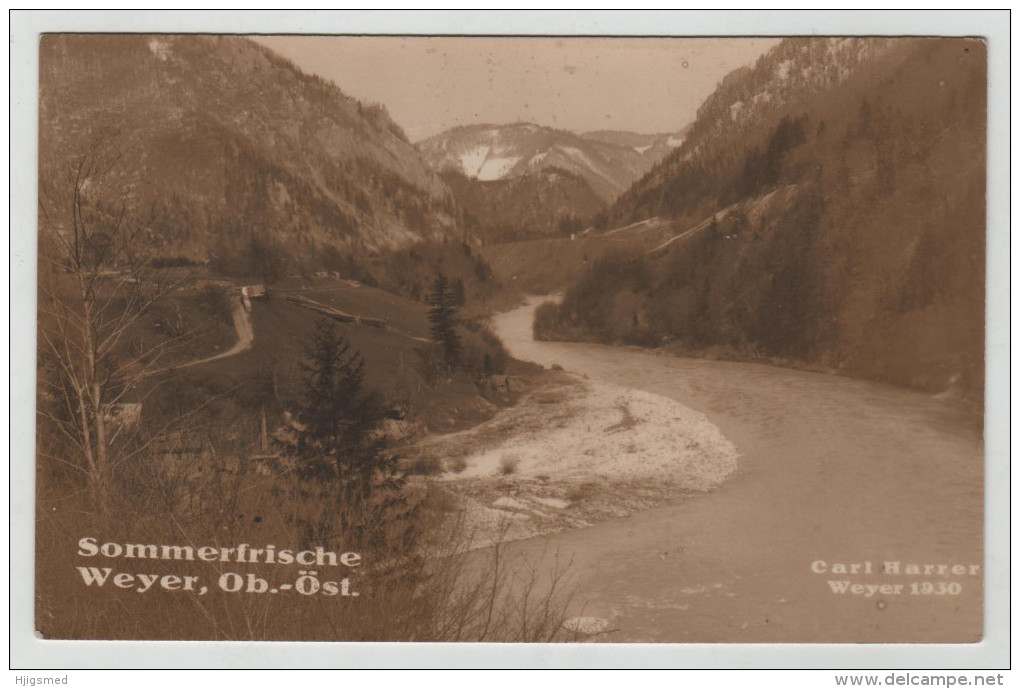 Austria Österreich Oberösterreich Weyer RPPC Real Phot River Valley Mountain Post Card Postkarte POSTCARD - Weyer