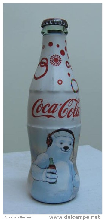 AC - COCA COLA - POLAR BEAR ILLUSTRATED SHRINK WRAPPED EMPTY GLASS BOTTLE - Bouteilles