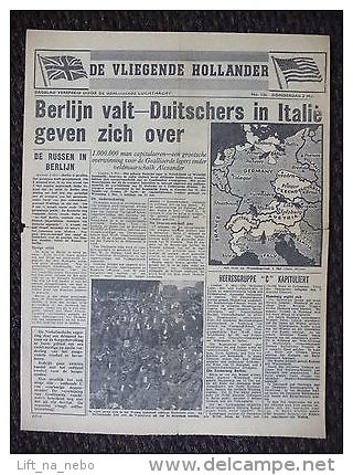 WWII WW2 Underground Newspaper Dutch "De Vliegende Hollander" No.136  03.05.1945 - Ohne Zuordnung