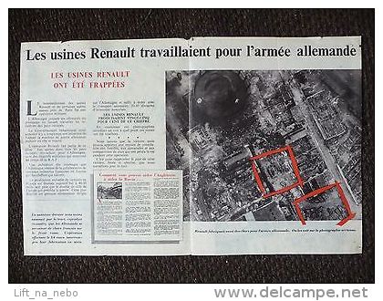 WWII WW2 Propaganda Leaflet Les Usines Renault Travaillaient Pour L'armee... F26 - Non Classés