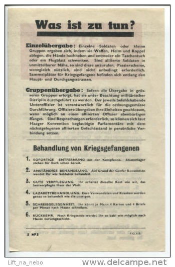 WWII WW2 Propaganda Original Leaflet Flugblatt ZG115 Eine Minute Die Dir Das... - Non Classés