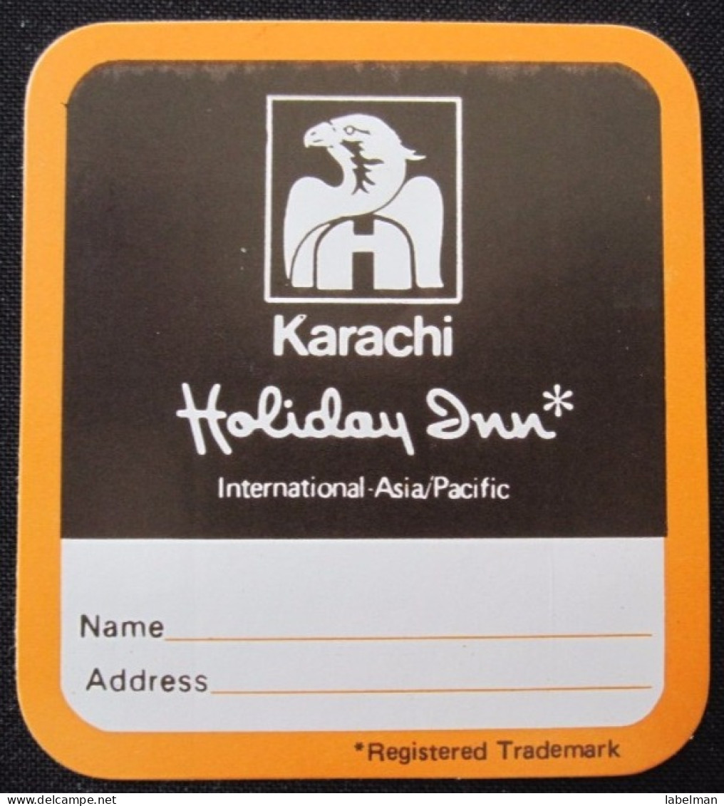 HOTEL MOTEL PENSION INN REST HOUSE HOLIDAY KARACHI PAKISTAN STICKER DECAL LUGGAGE LABEL ETIQUETTE AUFKLEBER - Etiquettes D'hotels