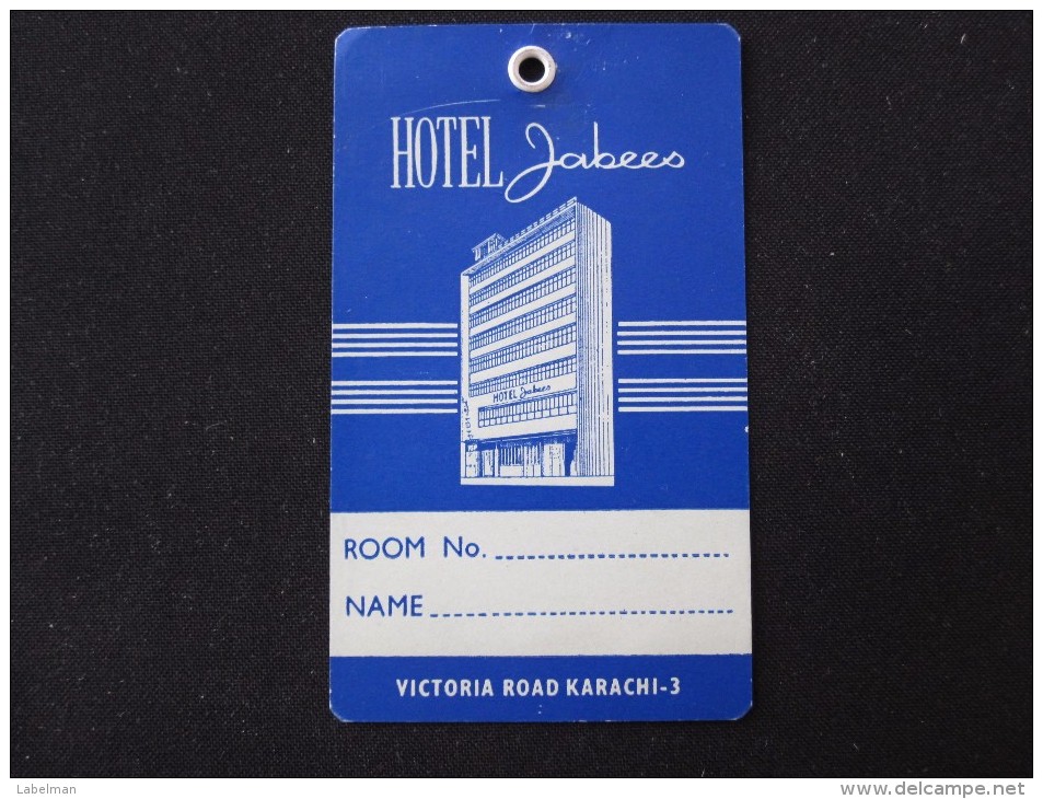 HOTEL MOTEL PENSION INN REST HOUSE JABEES VICTORIA KARACHI PAKISTAN STICKER DECAL LUGGAGE LABEL ETIQUETTE AUFKLEBER - Hotel Labels